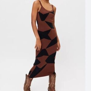 Another Girl Women’s Geo Knit MIDI Dress NEW